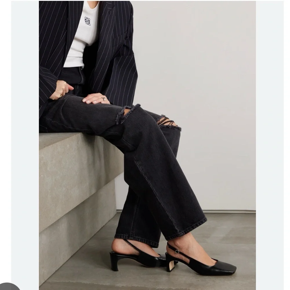 Aeyde Eliza Nappa Leather Black Heels